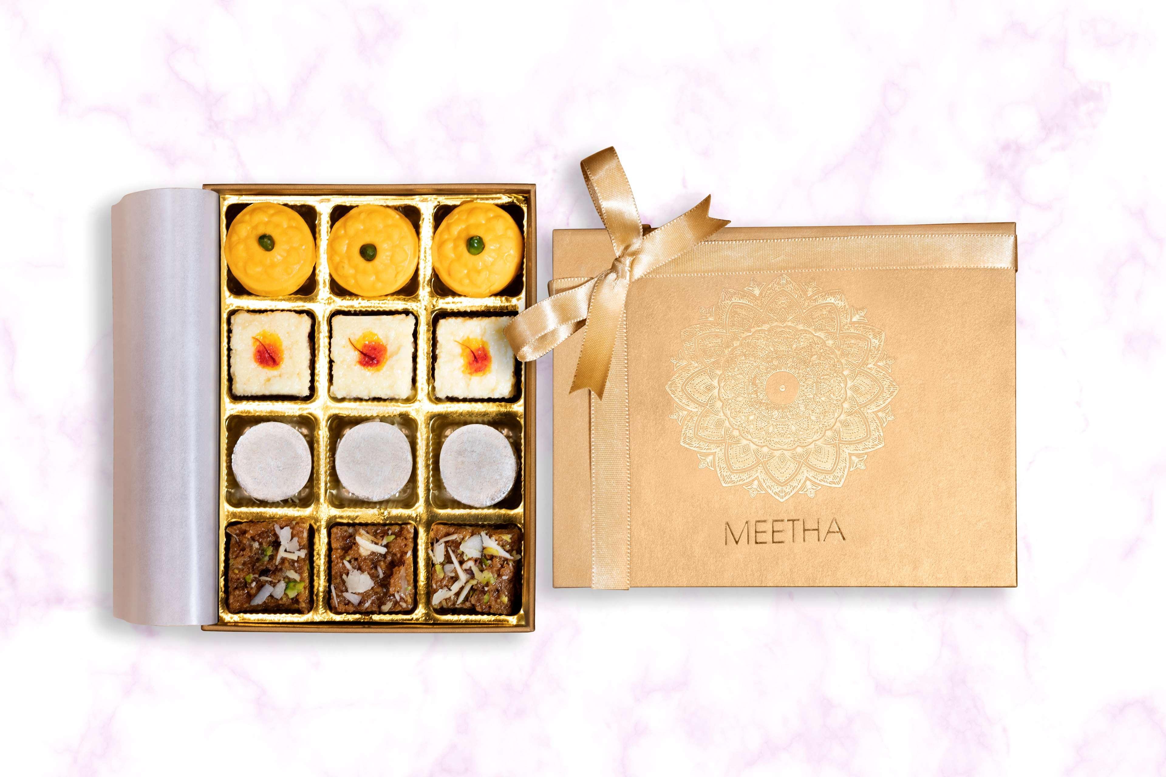 Radisson Blu Plaza Hotel Hyderabad Banjara Hills Bagian luar foto A box of assorted Indian sweets